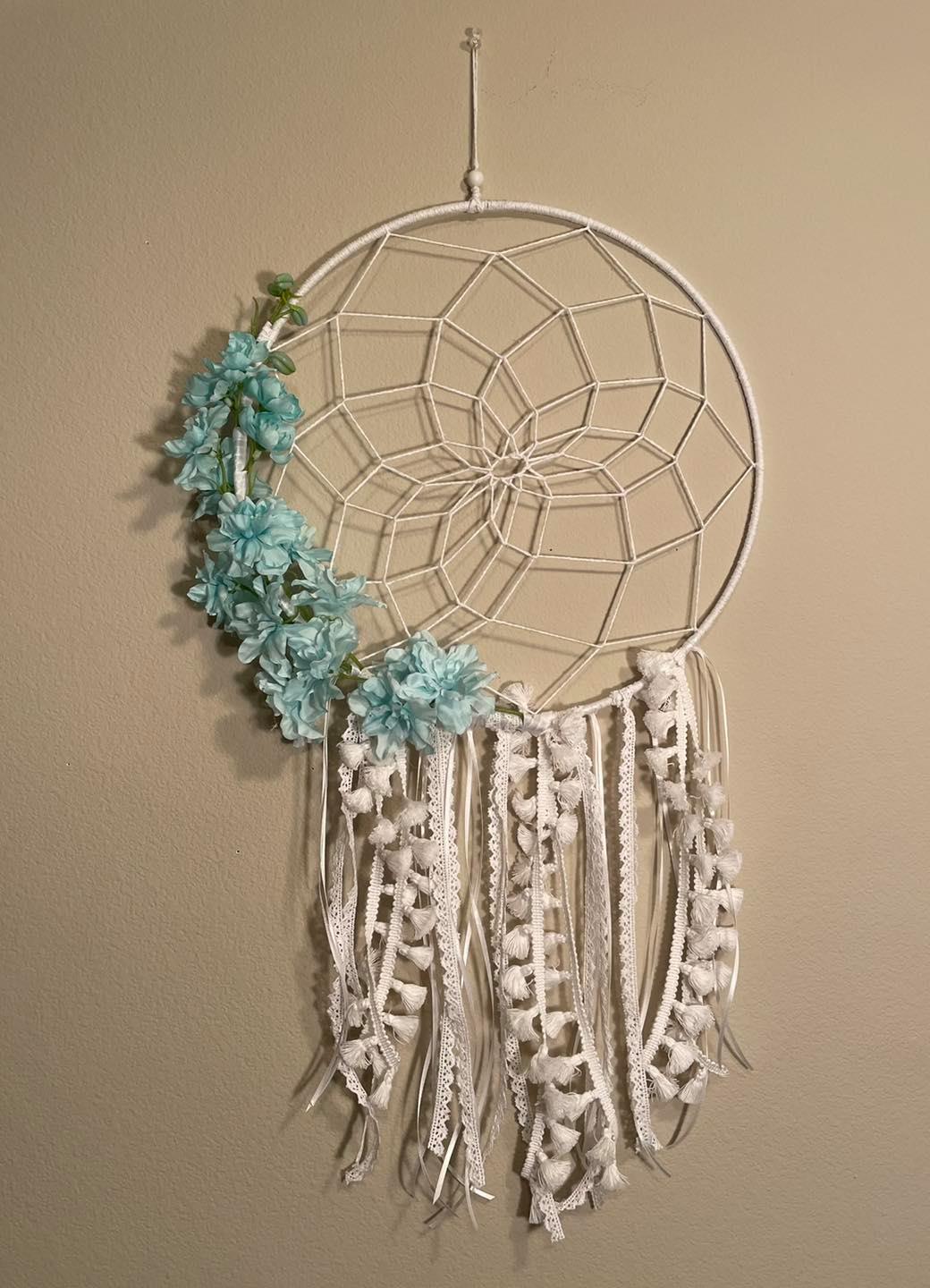 Dreamcatcher with Violet Flowers